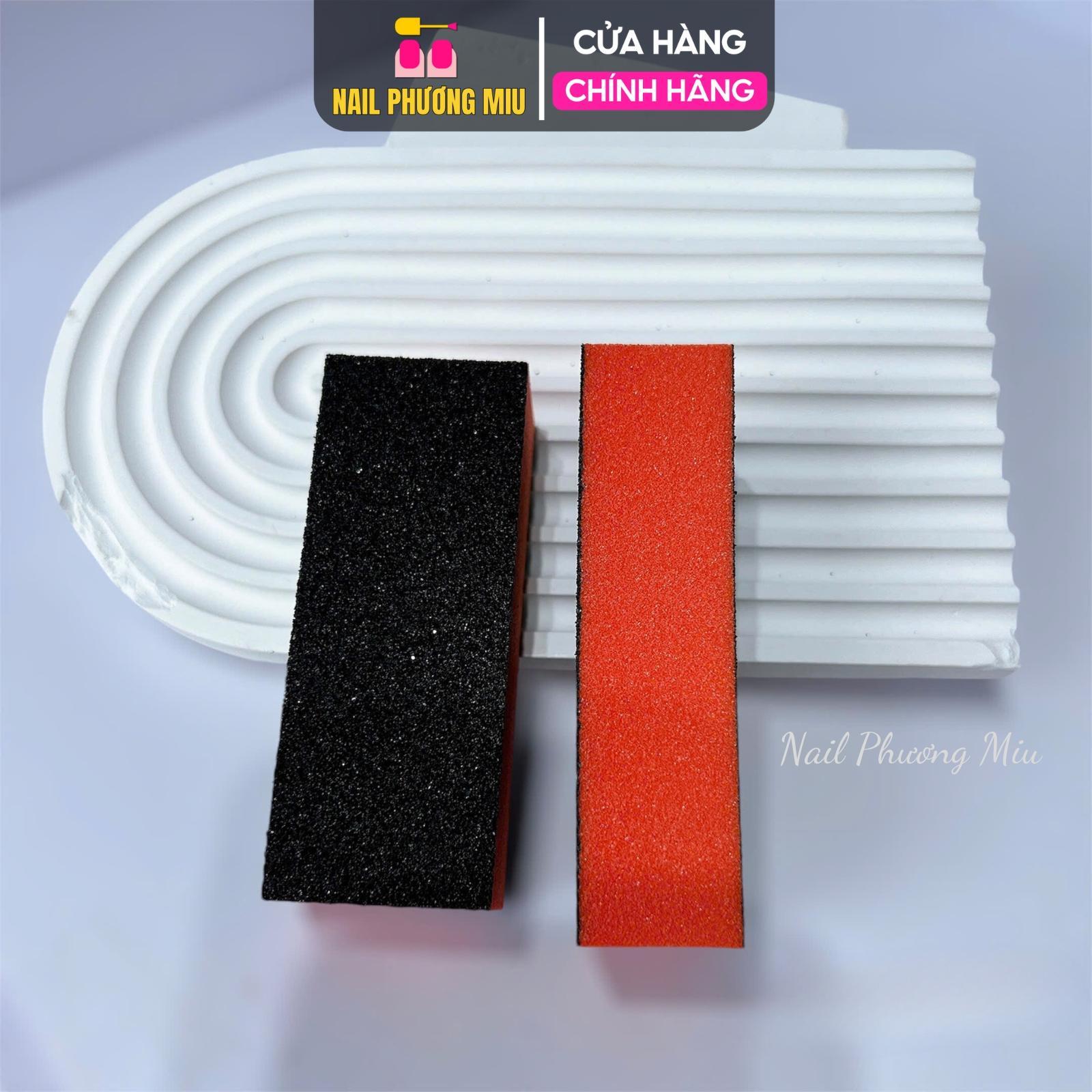 Phao Dũa Móng Tay Mịn Vuông 92mm Độ Mịn 100/180, Phao To Đỏ Hồng Dày Dũa Nhám Móng Chân 2 Mặt Ráp Mịn Làm Nail Phương Miu Nữ