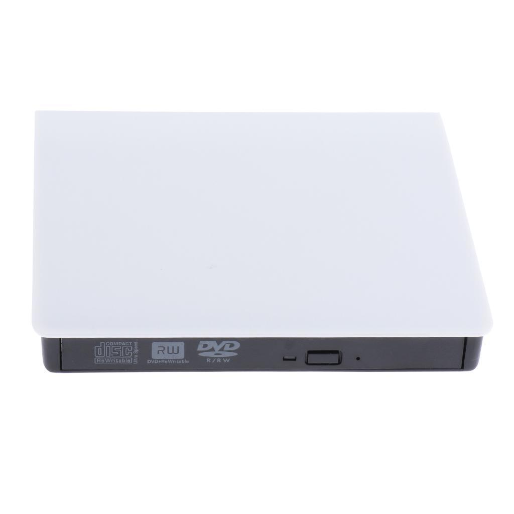 USB 3.0 Slim External CD DVD-RW Optical Drive Burner Player for Laptop White