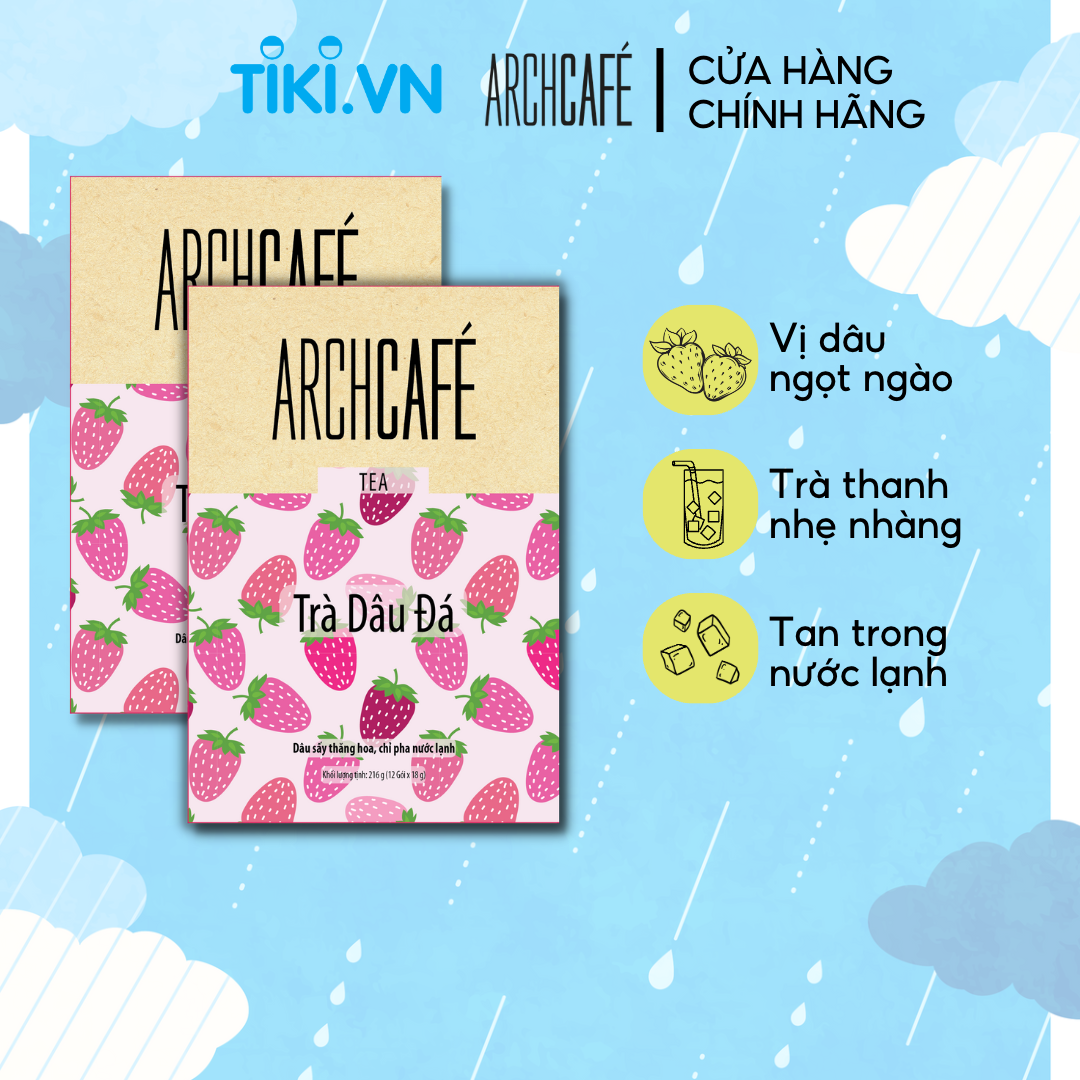 Combo 2 Trà Dâu Đá - Trà trái cây hoà tan Archcafé (hộp 12 gói x 18g)