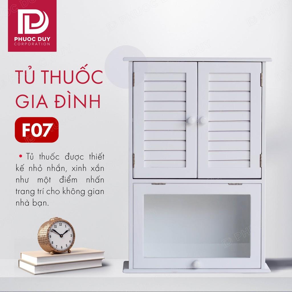 Tủ thuốc y tế gia đình gỗ tự nhiên F07