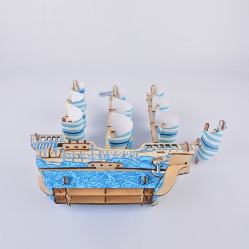 Đồ chơi lắp ráp gỗ 3D Mô hình Thuyền Dream Ship Laser