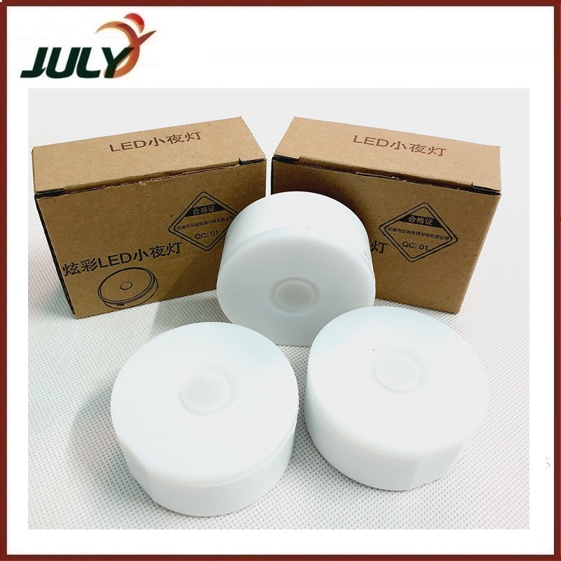 ĐÈN TRÒN 6 LED DÁN TƯỜNG 2 CHẾ ĐỘ MÀU - PIN SẠC - JL