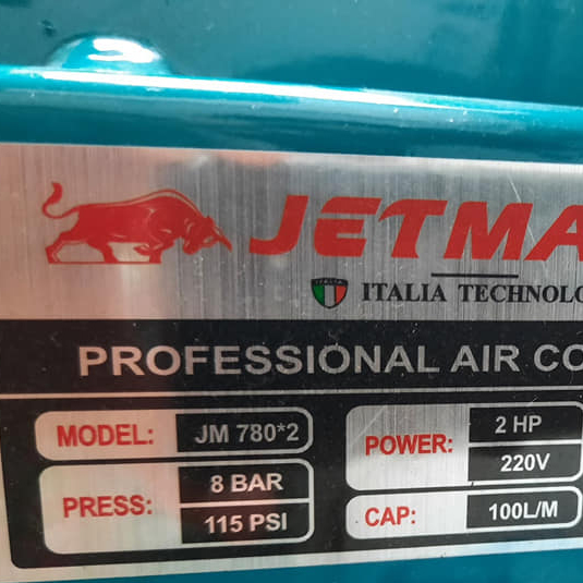 Máy Nén Khí Không Dầu Lên Hơi Nhanh Jetman JM-780×2 50L