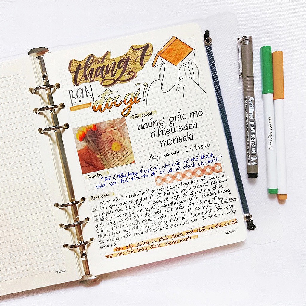 Sổ còng - Ruột kẻ ngang / caro - File A5 B5 còng sắt 6 - 26 còng làm sổ tay, sổ ghi chép, take notes, bujo