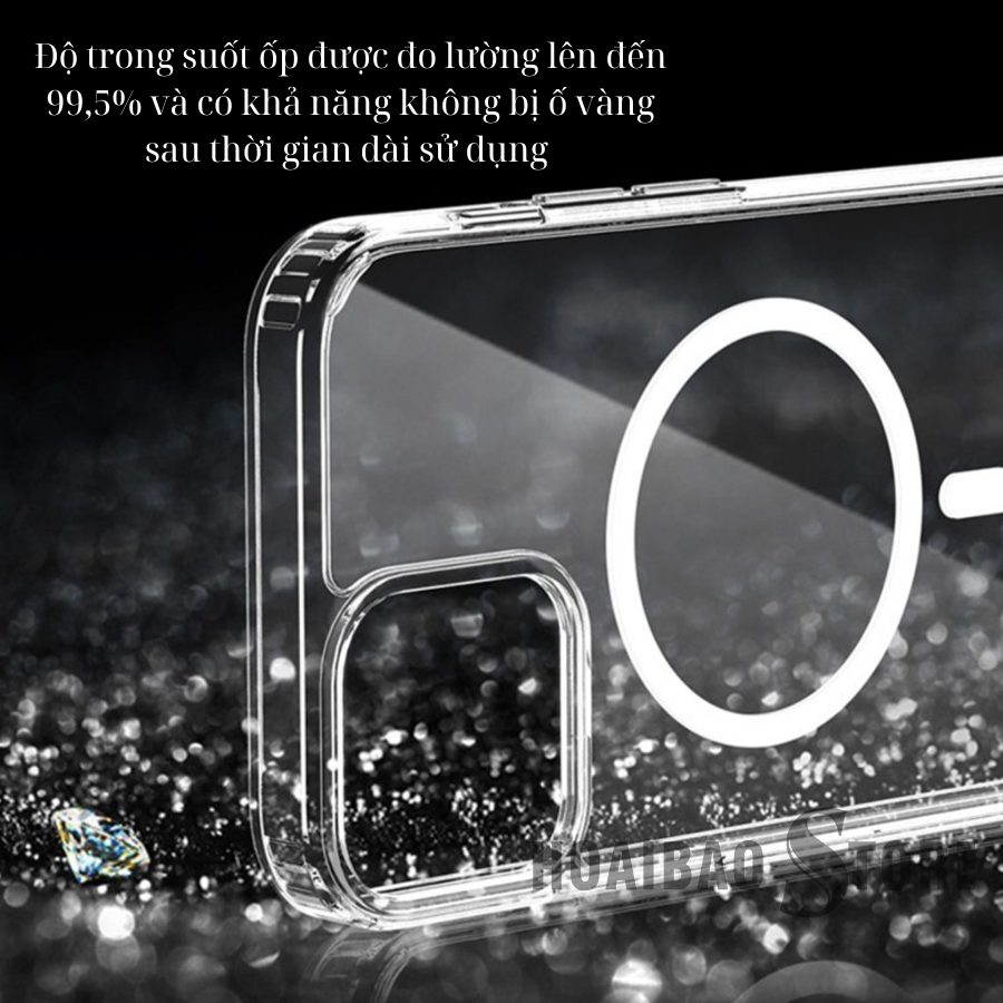 ỐP LƯNG SẠC TỪ TÍNH CHO IPHONE 12/ 12 PRO/ 12 PRO MAX MIPOW TEMPERED GLASS TRANSPARENT - Hàng Chính Hãng