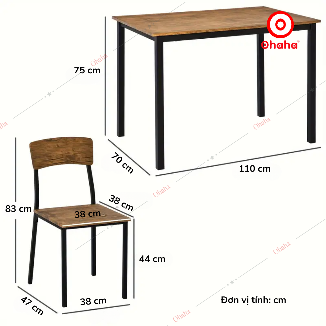 [ Miễn phí giao hàng và lắp đặt tại TP.HCM]  Bộ bàn ăn đa năng có ghế Ohaha - BA017