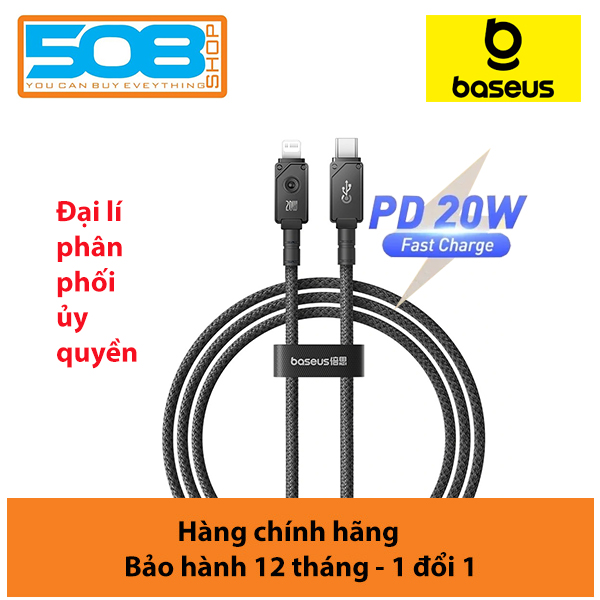 Cáp sạc nhanh, truyền dữ liệu PD 20W, Ba-se-us Unbreakable Series Fast Charging Cable Type C to Lai-nin PD 20W - Hàng chính hãng