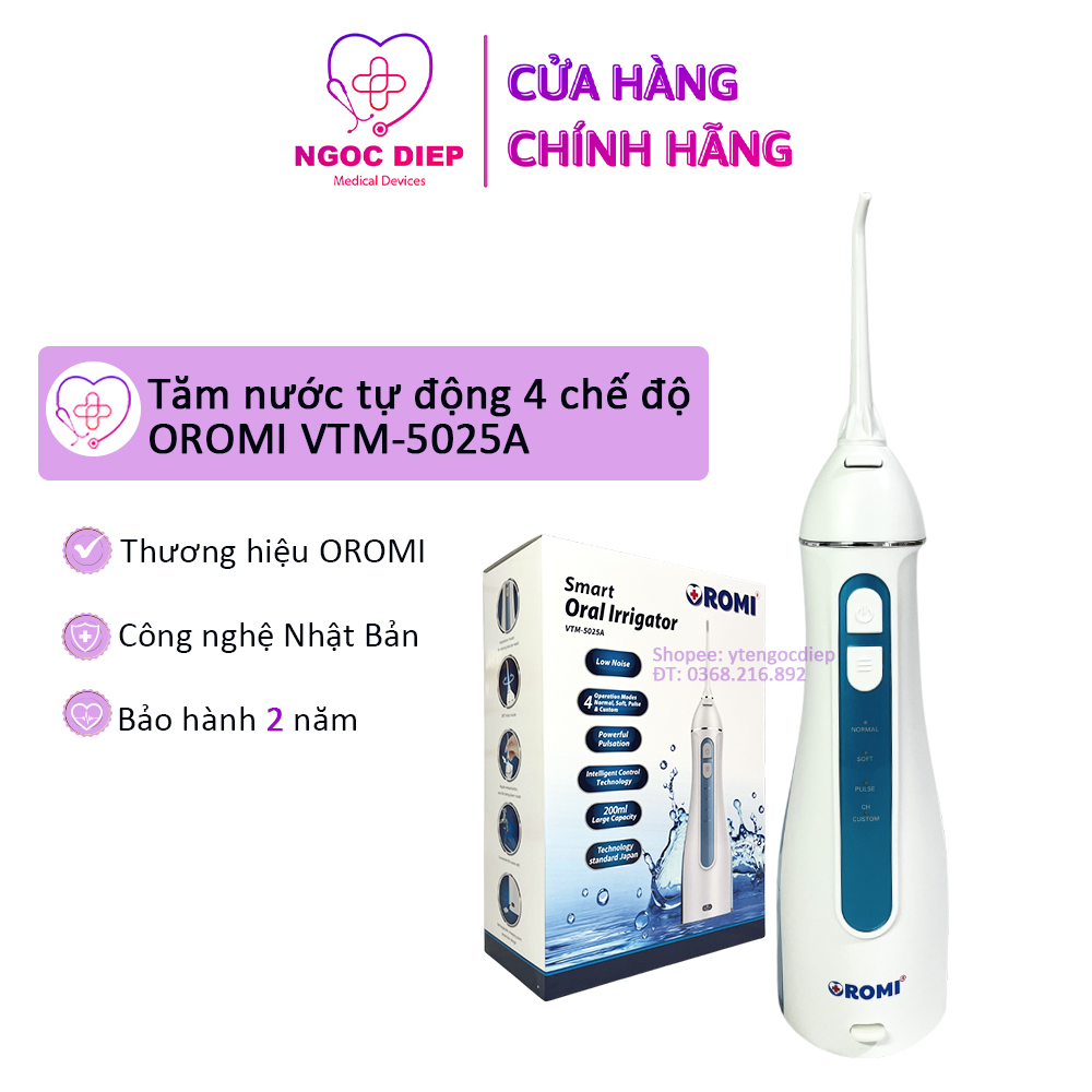 Máy tăm nước cầm tay OROMI VTM-5025A chống thấm nước IPX7 - Vệ sinh răng miệng công nghệ mới