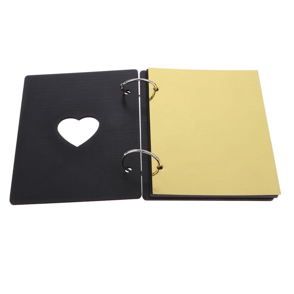Wooden Scrapbook Photo Album Kraft Paper for Valentines Day Wedding
