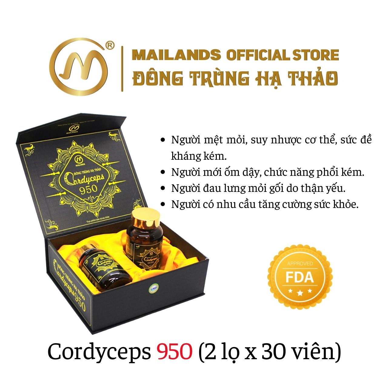 Đông Trùng Hạ Thảo Cordyceps 950 tăng cường sức đề kháng, nâng cao thể trạng