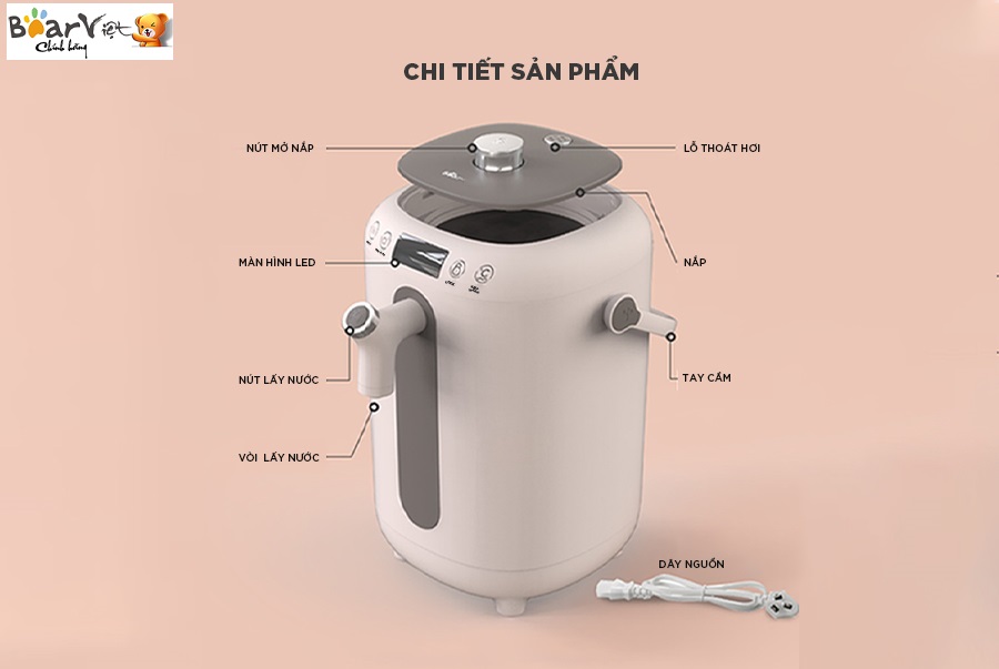 Bình thủy điện thông minh Bear ZDH-H30B1 (KE-B30V1) Sản Phẩm Chính Hãng