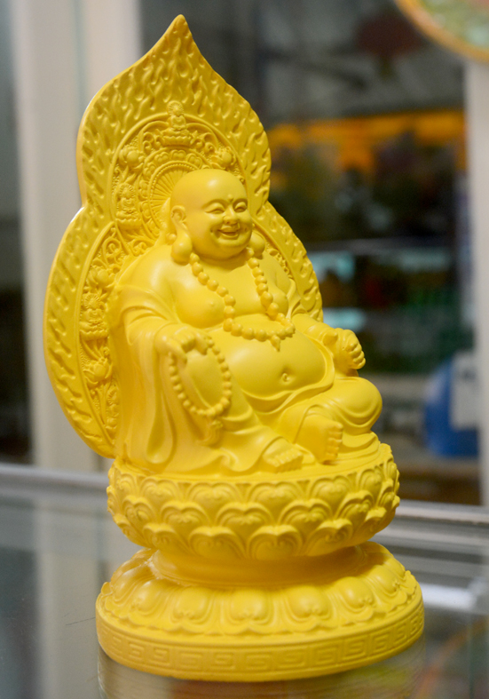 Tượng Ngài Di Lặc Bồ Tát ngồi đài hào quang cao 17cm-Nhiều mẫu