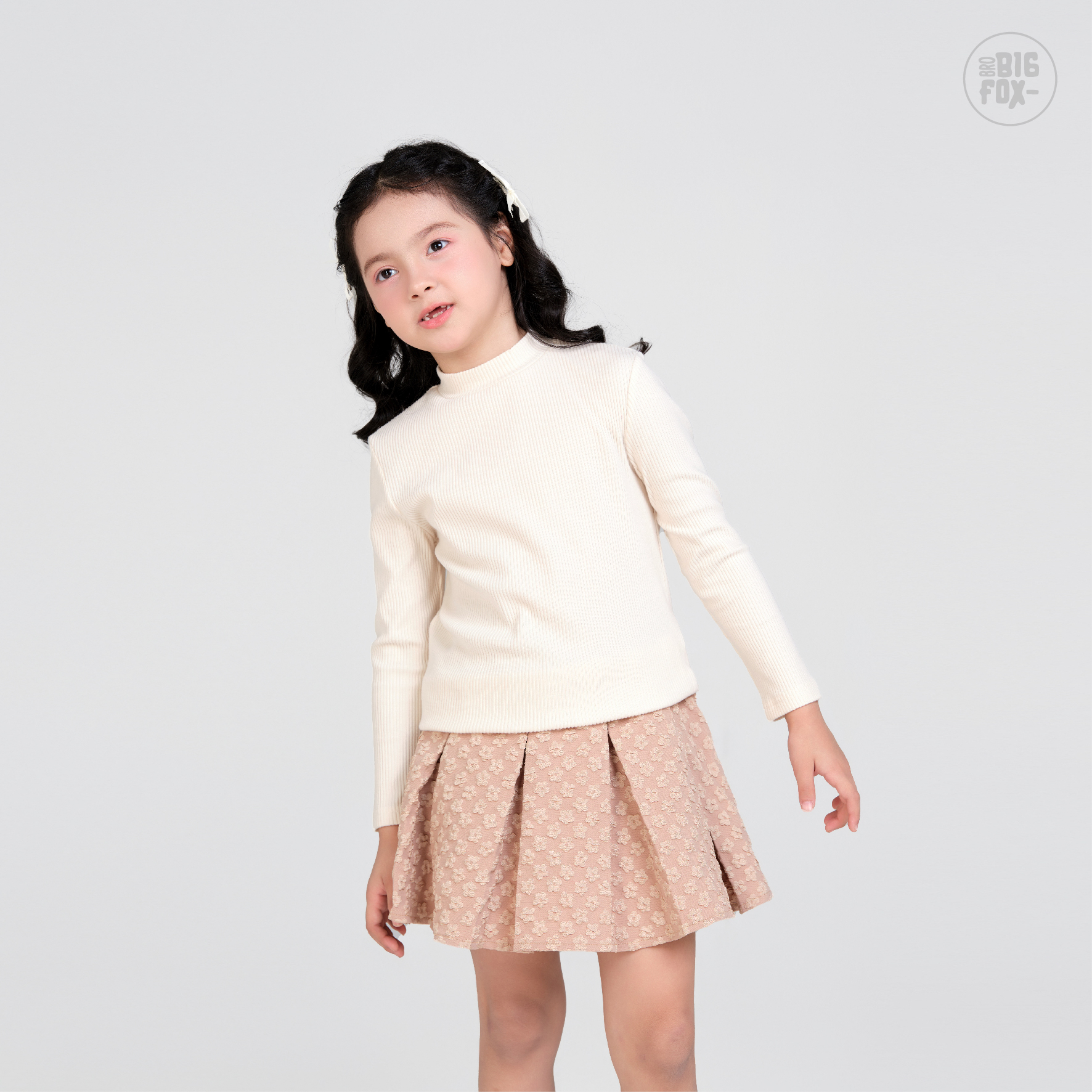 Chân váy bé gái xếp ly Bigfox Miss Meow size đại có quần bảo hộ cho trẻ em 7-11 tuổi 25-35kg