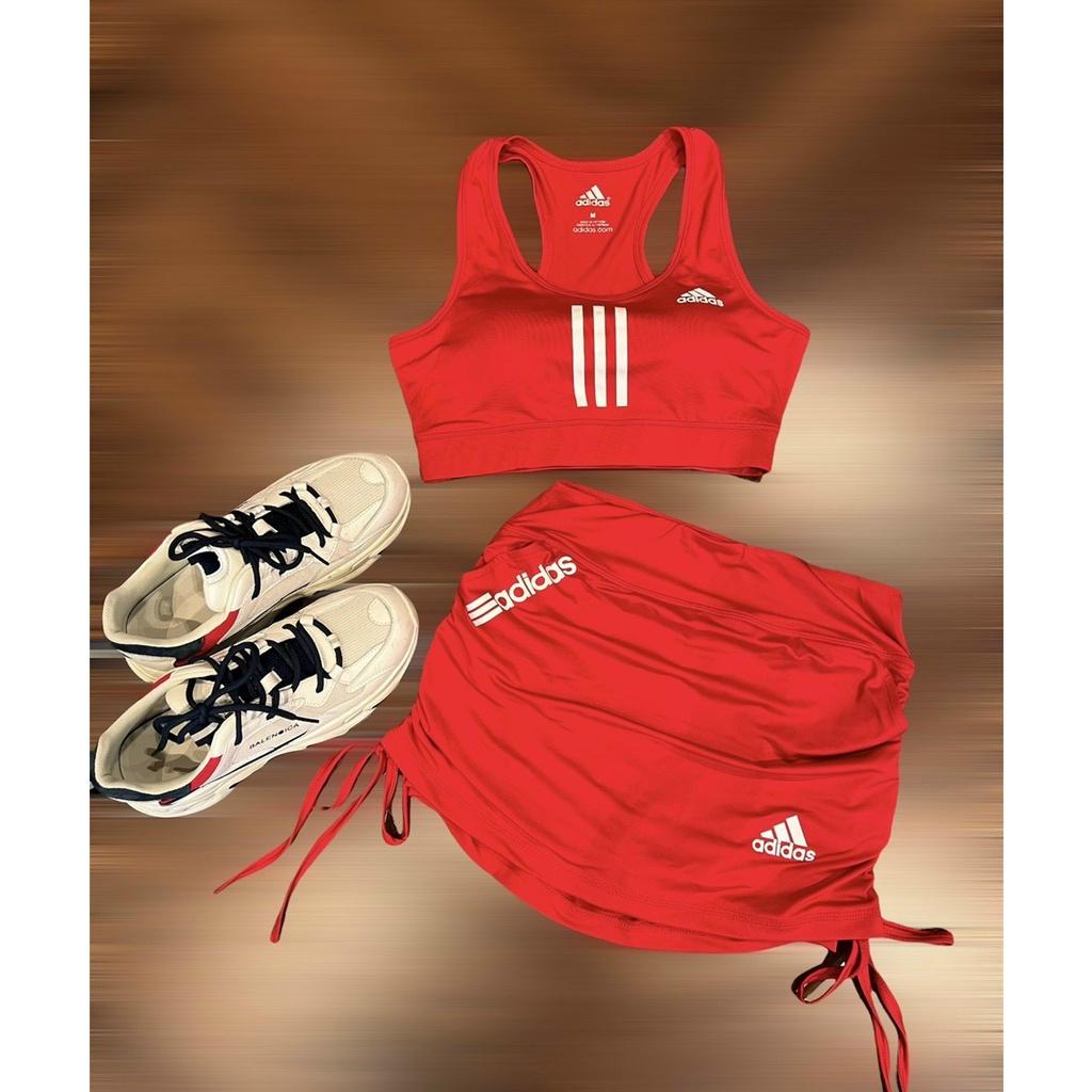 Đồ tập gym nữ bộ tập gym zumba erobic nữ áo bra quần váy 2 lớp siêu xinh