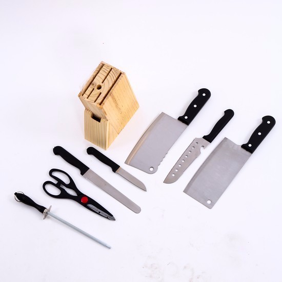 Bộ dao làm bếp 7 món có hộp đựng bằng gỗ