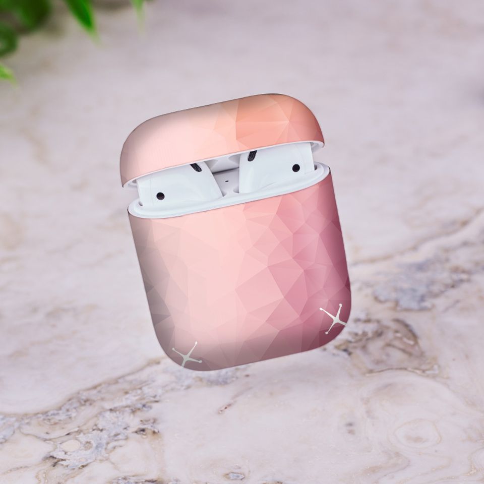 Miếng dán skin chống bẩn cho tai nghe AirPods in hình Vân kim cương - BG0049 (bản không dây 1 và 2