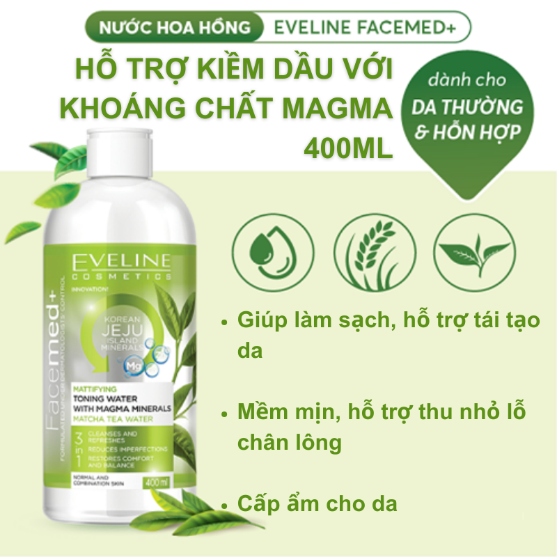 [Tặng nước hoa cao cấp 10ml] Bộ quà nước hoa hồng Eveline, Kem dưỡng trắng da Extra soft Eveline 200-400ml