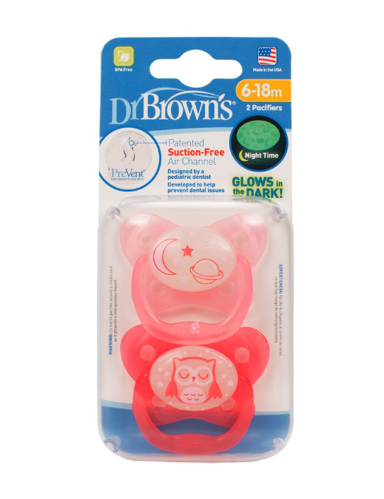 Set 2 ty ngậm phát sáng dạ quang Prevent chỉnh nha Dr.Brown's