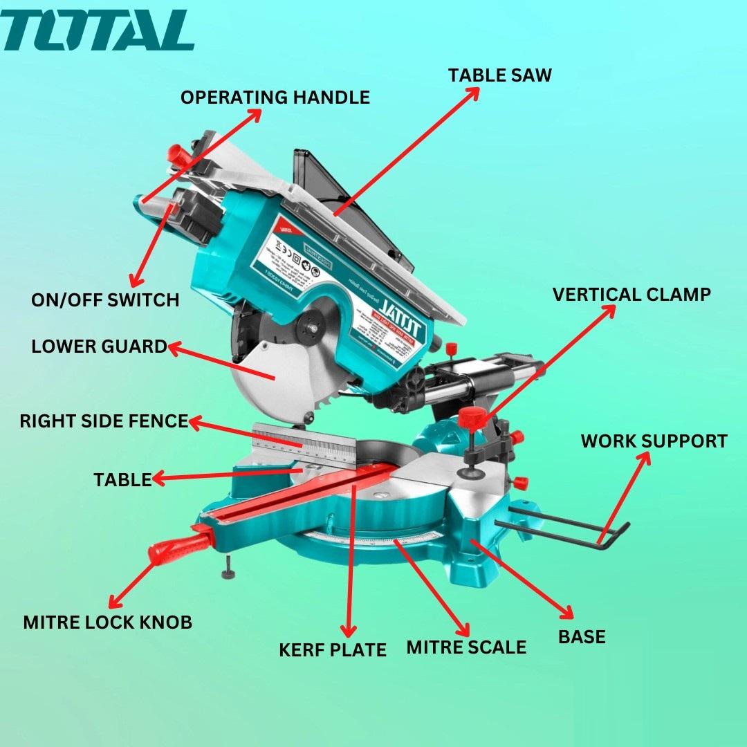 MÁY CẮT NHÔM TRƯỢT KẾT HỢP CƯA BÀN 1800W TOTAL TMS43183051 - HÀNG CHÍNH HÃNG