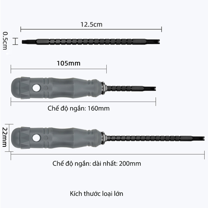 Bộ tua vít đa năng thông minh 17 chi tiết, có thể thay đổi chiều dài