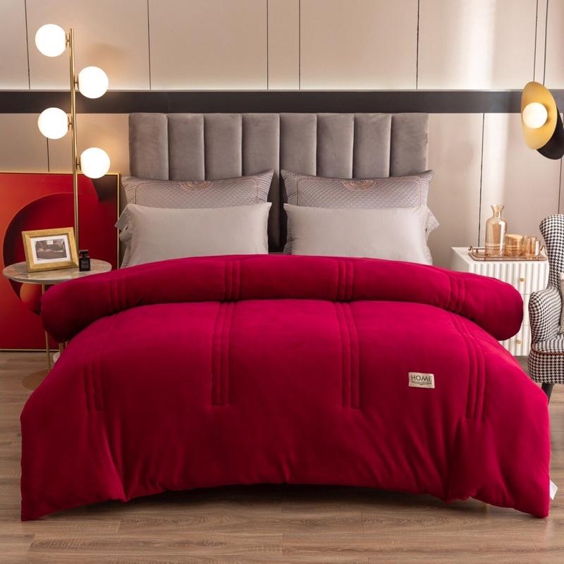 Chăn nhung sữa, chăn đông nỉ mịn Home 1 màu hàng nhập khẩu nặng 4kg