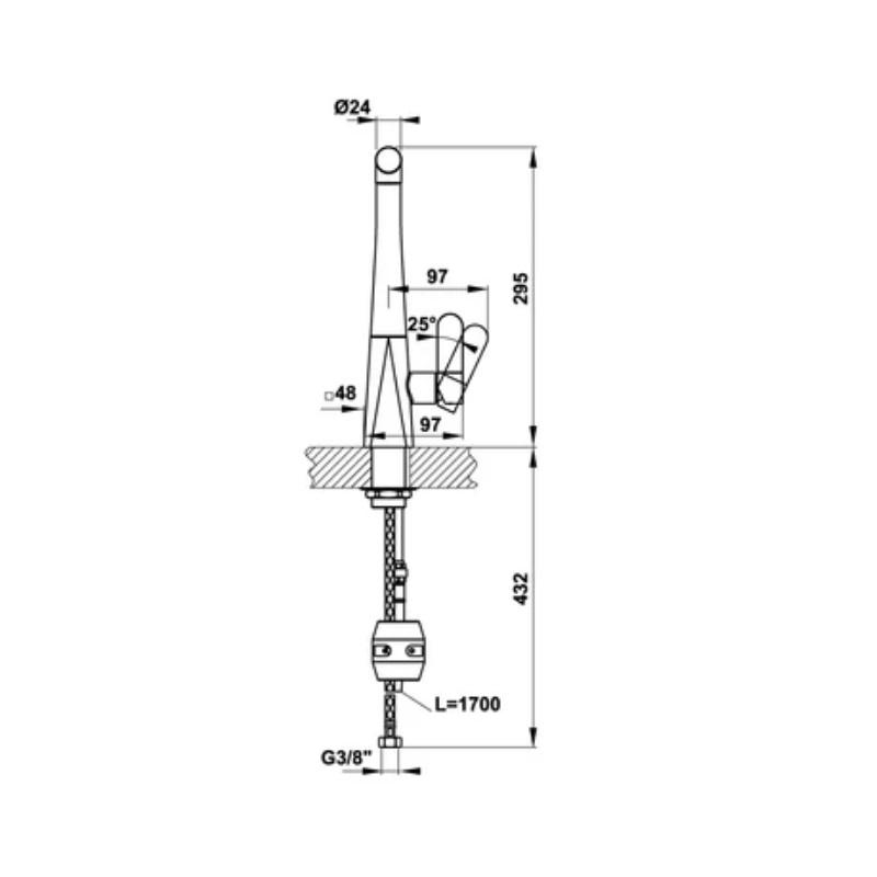 Vòi Rửa Chén Hafele HYDROS HT20-CH1P259 570.82.210 - Vòi Nóng/Lạnh - Hàng Chính Hãng