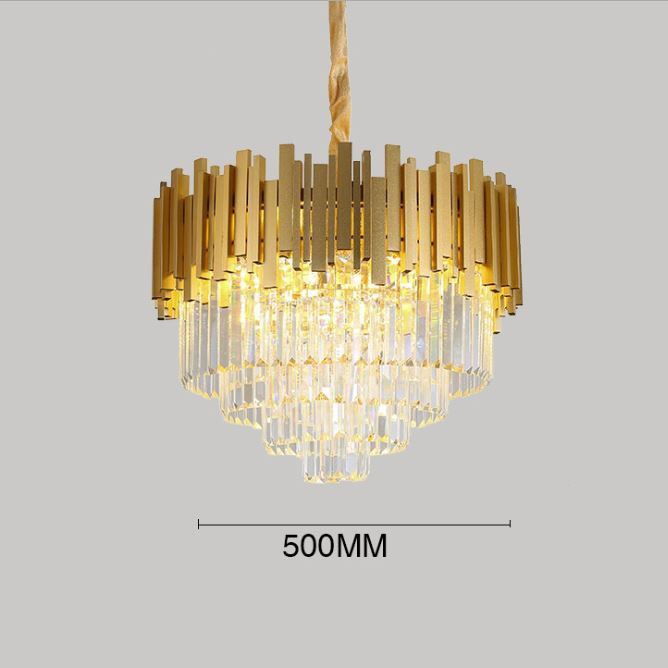 Đèn thả mâm RETSA pha lê loại tròn phong cách hiện đại trang trí nội thất sang trọng.