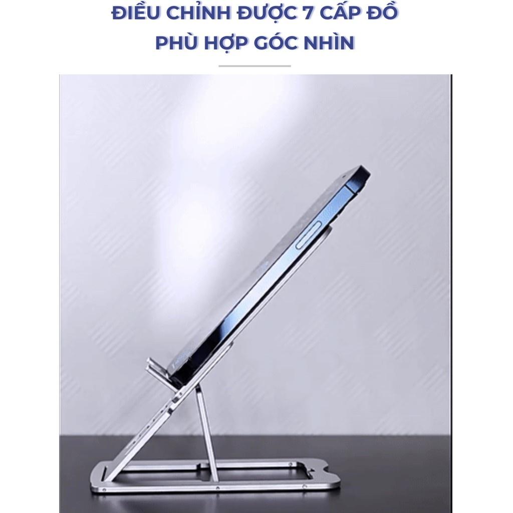 Giá Đỡ Điện Thoại Máy Tính Bằng Hợp Kim Nhôm Điều Chỉnh 6 Nấc Cao Cấp Để Bàn Gấp Gọn