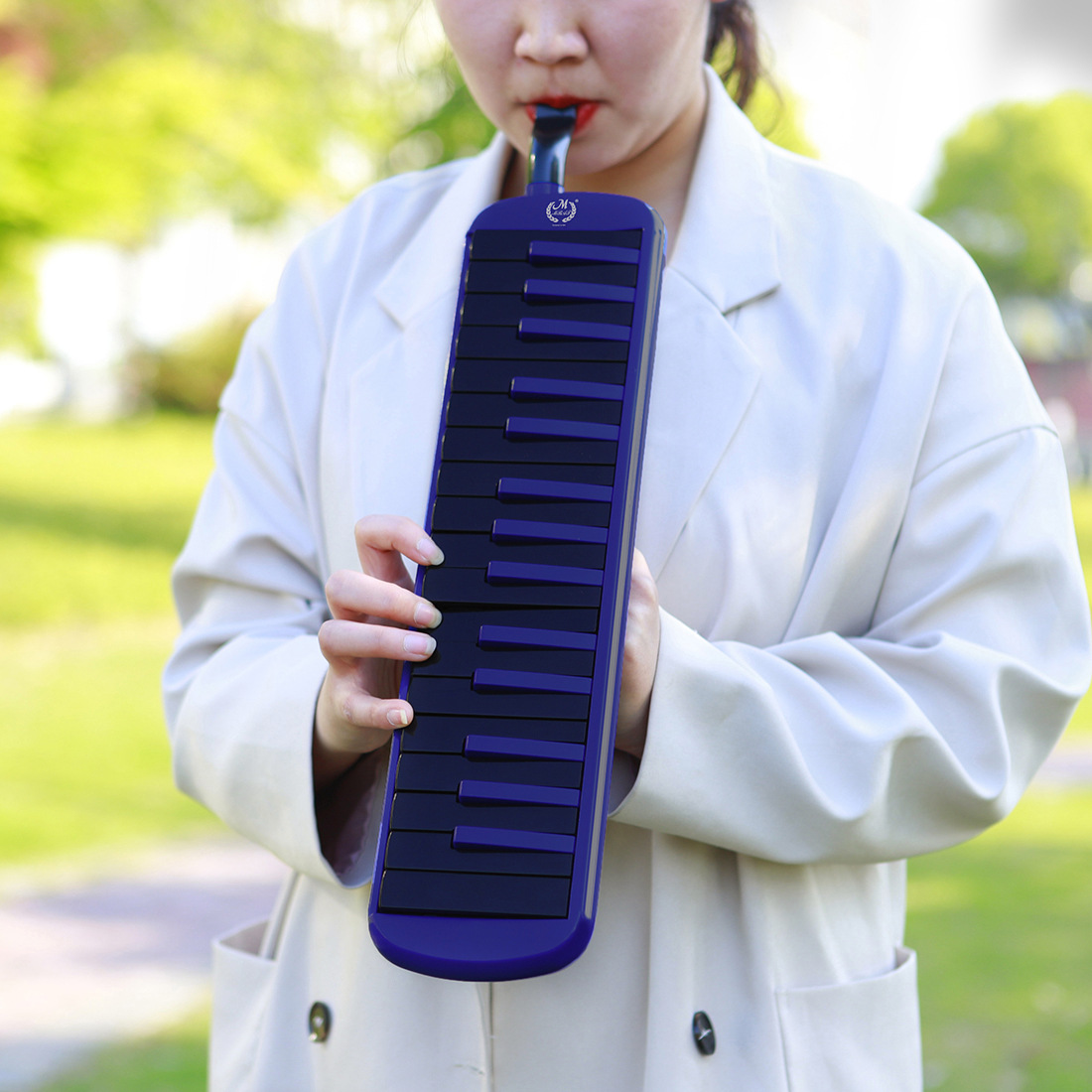 Kèn Melodion, Melodica, Pianica - Mbat KF-32 - Kèn 32 phím cao cấp, túi hộp EVA, nhựa ABS an toàn, màu xanh - Hàng chính hãng