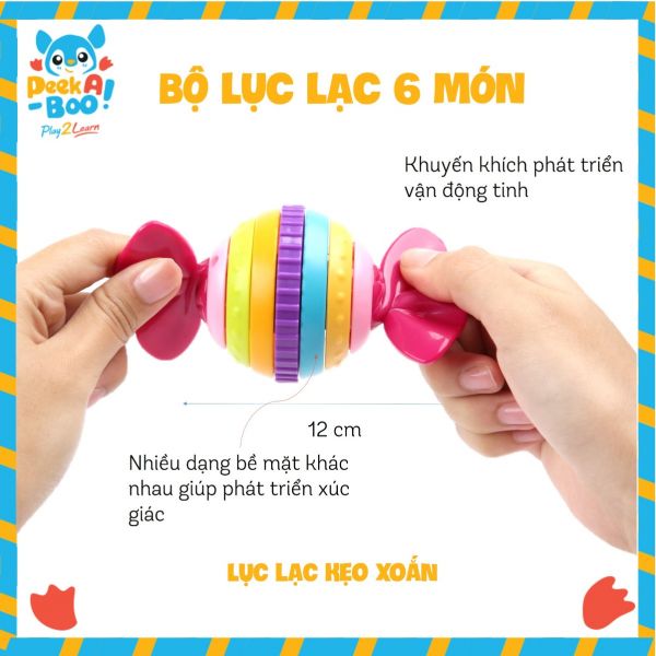 Đồ Chơi Bộ lục lạc 6 món cho bé PEEK A BOO 939A