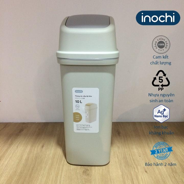 Thùng rác nắp lật Hiro 10L -inochi-chất lượng chuẩn Nhật Bản