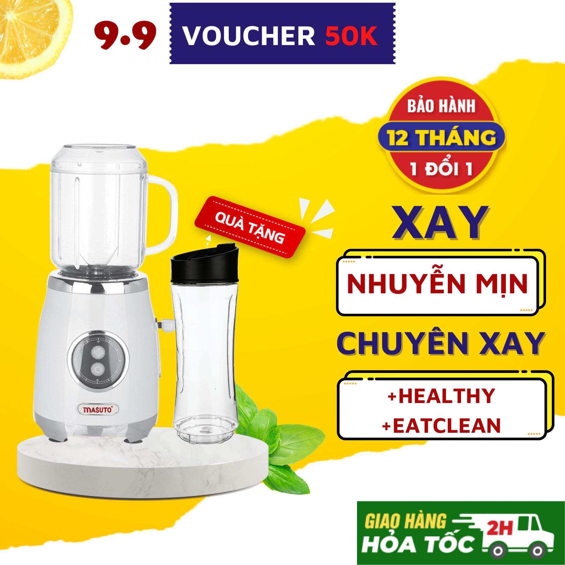 Máy Xay Sinh Tố Blender Đa Năng Masuto BL399B Công Nghệ Nhật Bản - Hàng Chính Hãng