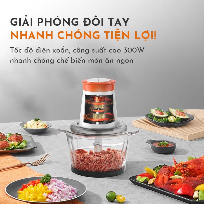 Máy xay thực phẩm đa năng GAABOR GJ-M30A02 2L công suất 300W xay thịt cá rau củ quả, xay hạt - Hàng chính hãng
