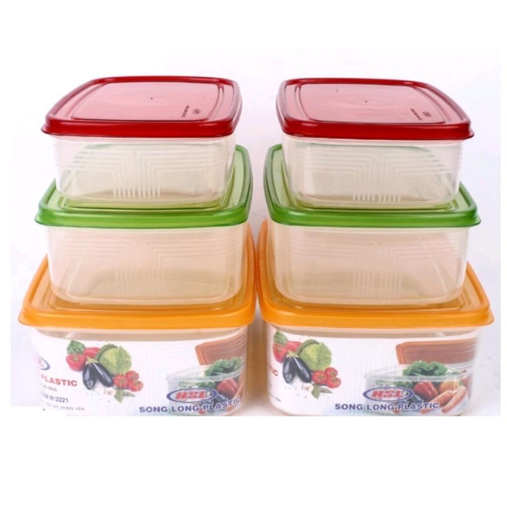 Bộ 3 hộp đựng thực phẩm tủ lạnh cao cấp- Hộp nhựa bảo quản thực phẩm an toàn