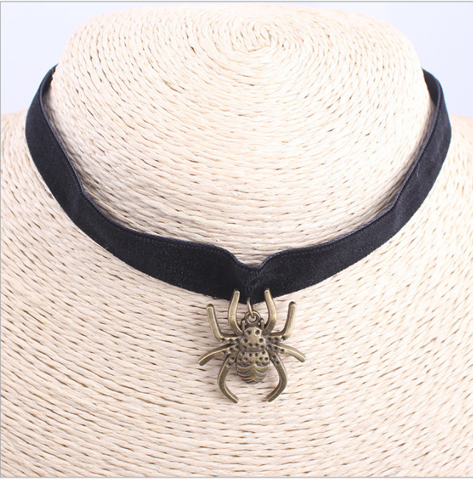 Vòng cổ choker hình nhện cá tính V21