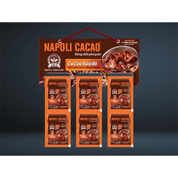 Cacao hoà tan 6in1 Napoli bổ sung mầm Lúa mạch và cafe Moka vị nồng nàn, dậy mùi cà phê (22g/gói)