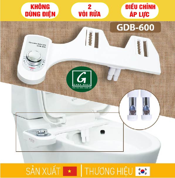 Vòi rửa vệ sinh thông minh Hyundae Bidet GDB602, 2 vòi rửa, Không Dùng Điện