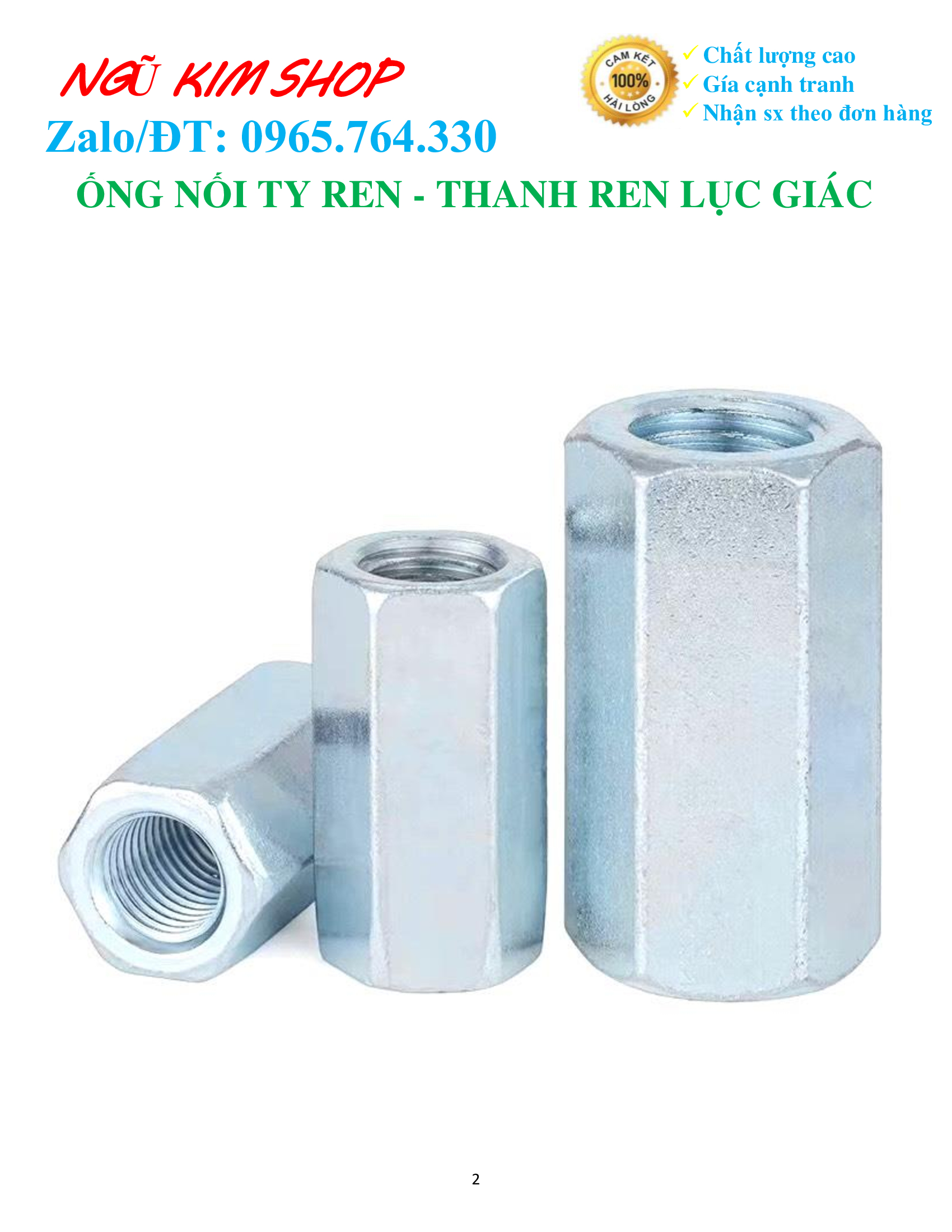 ỐNG NỐI TY REN _ THANH REN LỤC GIÁC