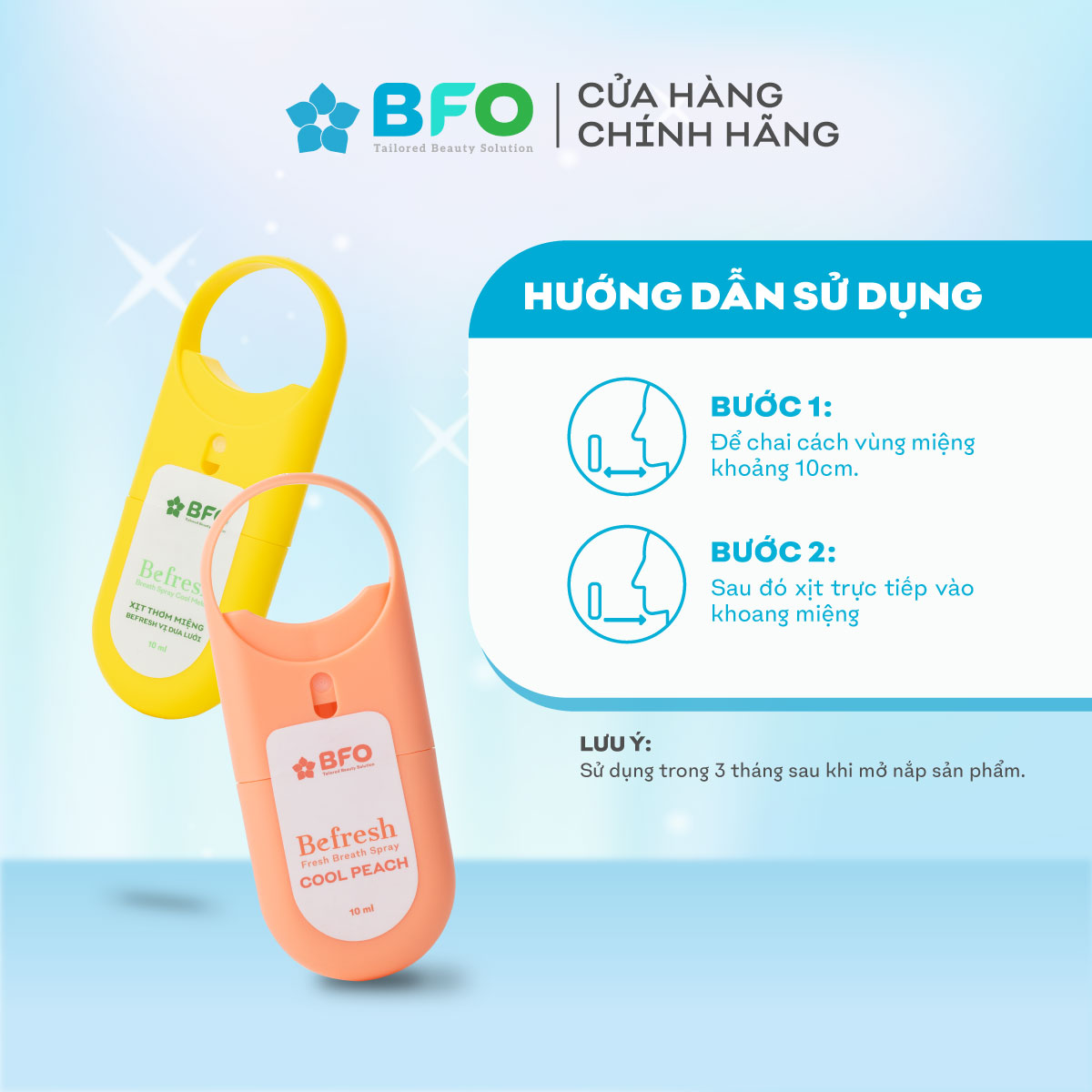 Combo 2 Xịt Thơm Miệng Befresh Cho Hơi Thở Thơm Mát Chỉ Trong 3 Giây Dung Tích 10ml