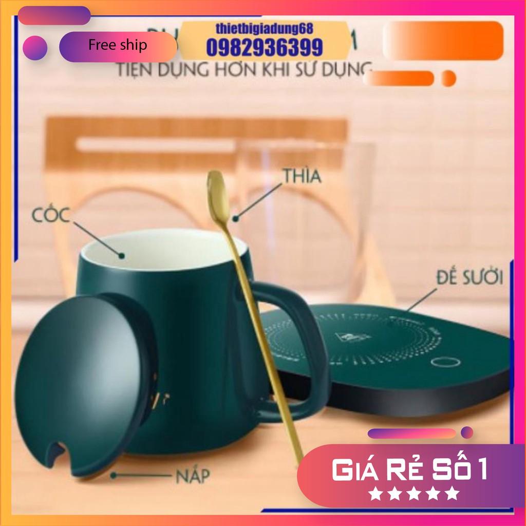 Cốc Hâm Nóng Đồ Uống Kèm Đế Giữ Nhiệt – Cốc Làm Nóng Đồ Uống Đa Năng - Cốc Hâm Nóng Lucky