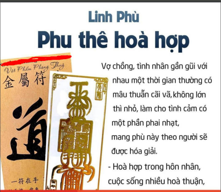 Linh Phù PHU THÊ HÒA HỢP tình cảm gia đình, miếng dán điện thoại ý nghĩa phong thủy