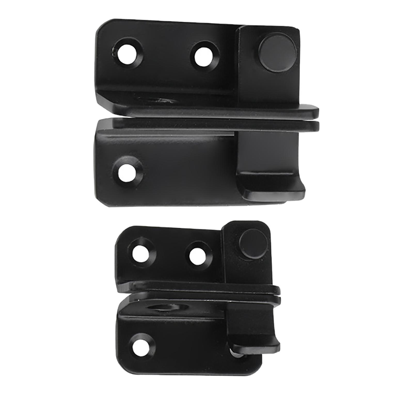 2 Pieces Door Latch Lock Lightweight Door Security for Drawer Fences Black