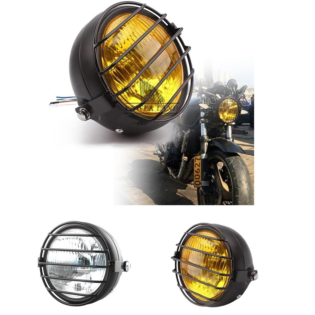 Retro Motorcycle Headlight with Grille Cover for CG125 GN125