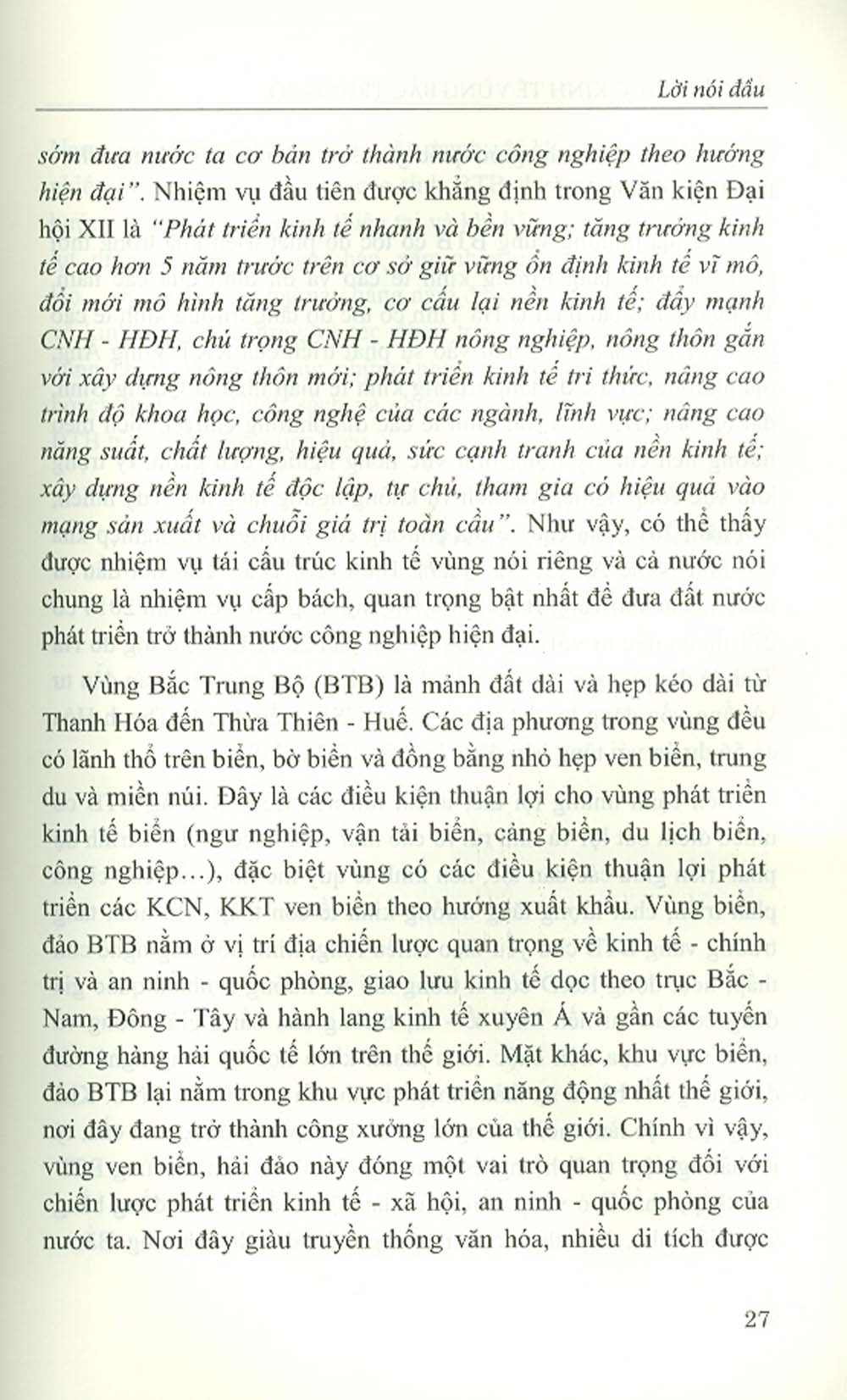 Tái Cấu Trúc Kinh Tế Vùng Bắc Trung Bộ