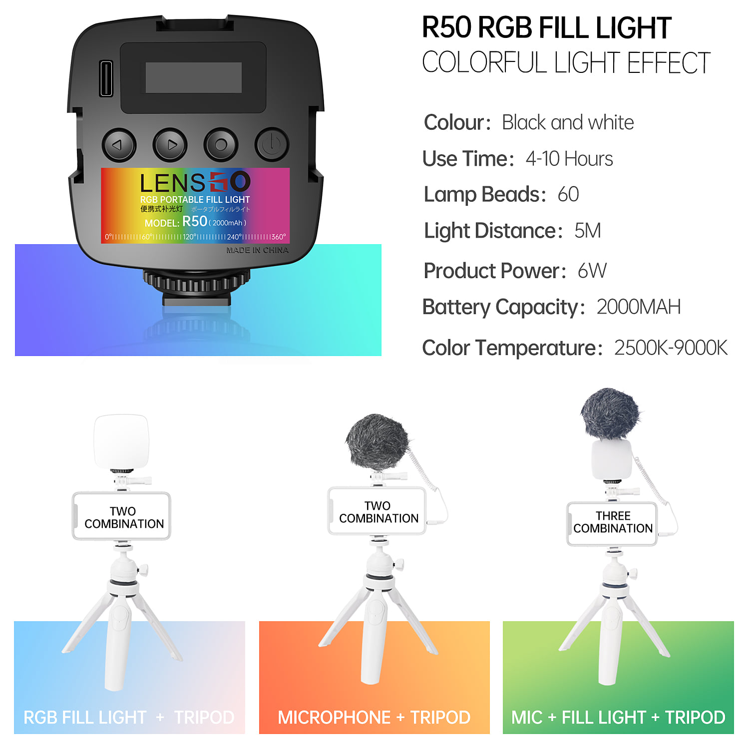 Đèn Led LensGo RGB R50 - Hàng chính hãng