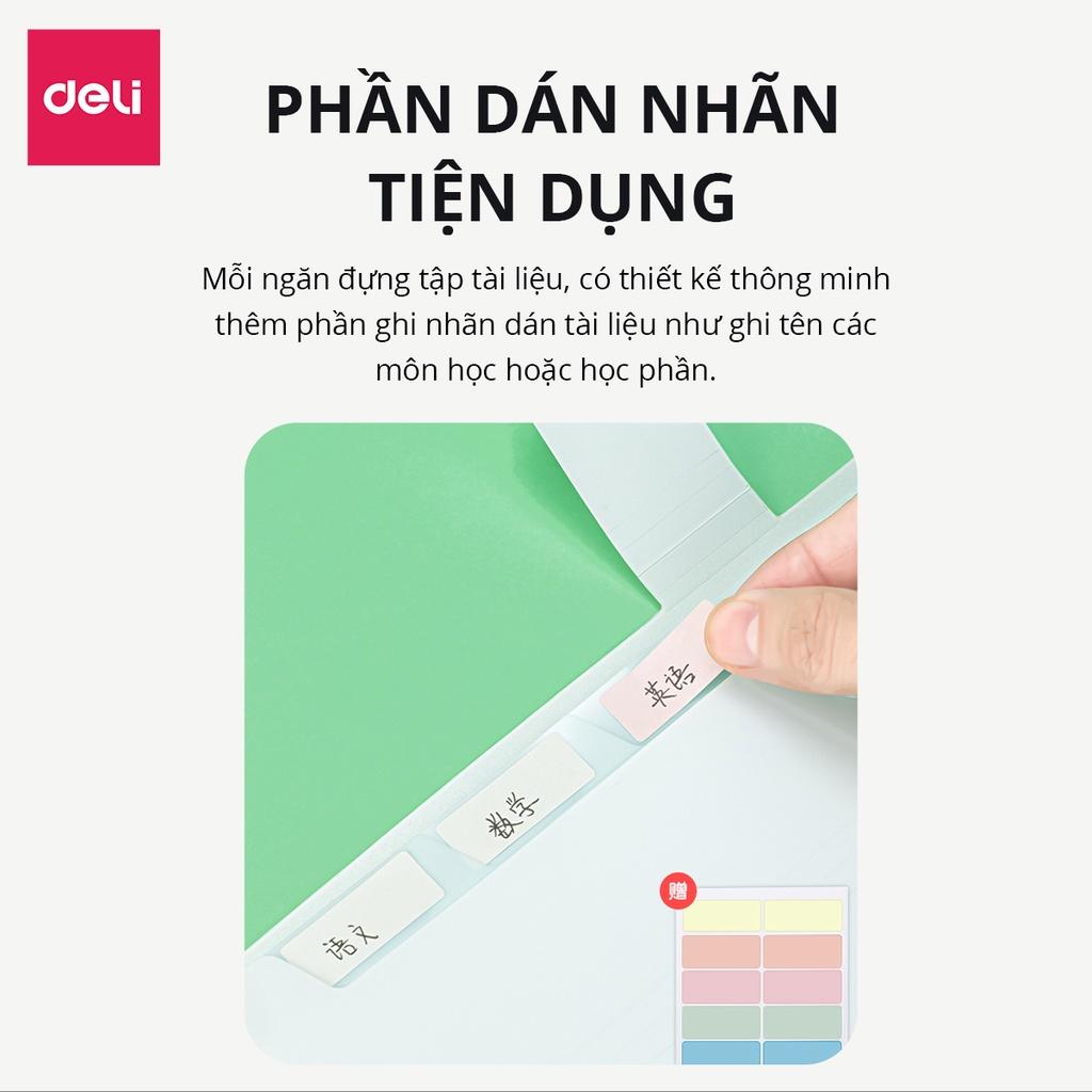 Cặp Tài Liệu File Lá Học Sinh A4 8 Ngăn Lưu Trữ Hồ Sơ Tài Liệu Chứng Từ Văn Phòng Deli - Phiên Bản Vương Nguyên YYDL - 72746