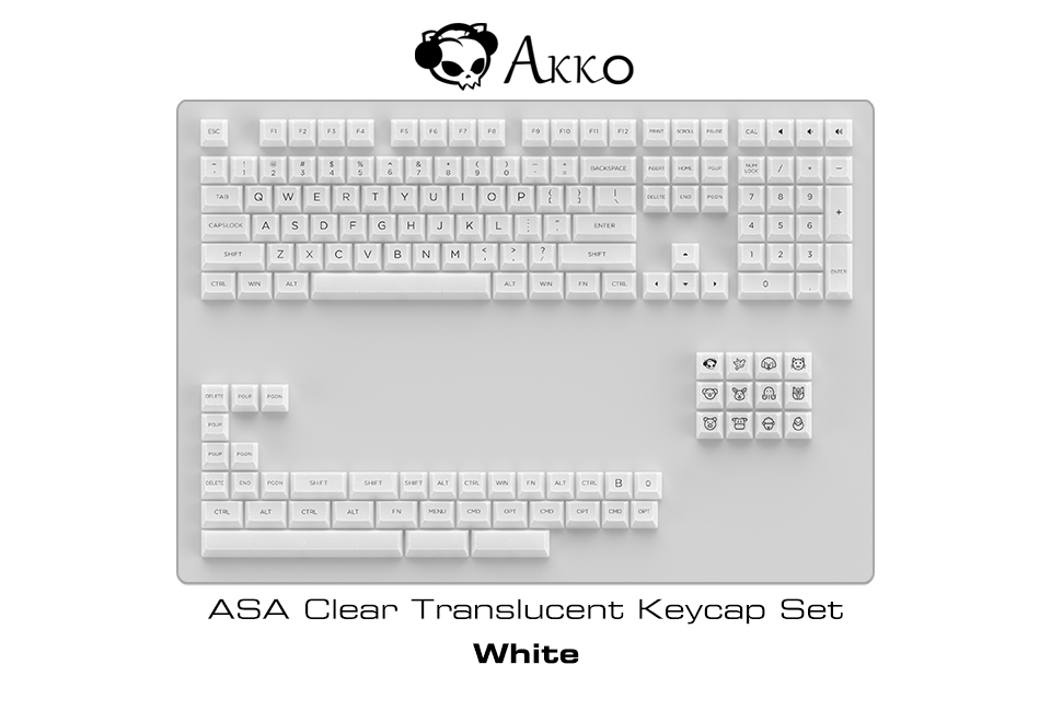 AKKO Keycap set (PC / ASA-Clear profile / 155 nút), Hàng chính hãng