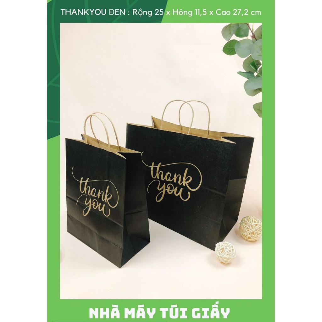 SET 50 Túi giấy đựng quà Thankyou Đen Size M đựng quà