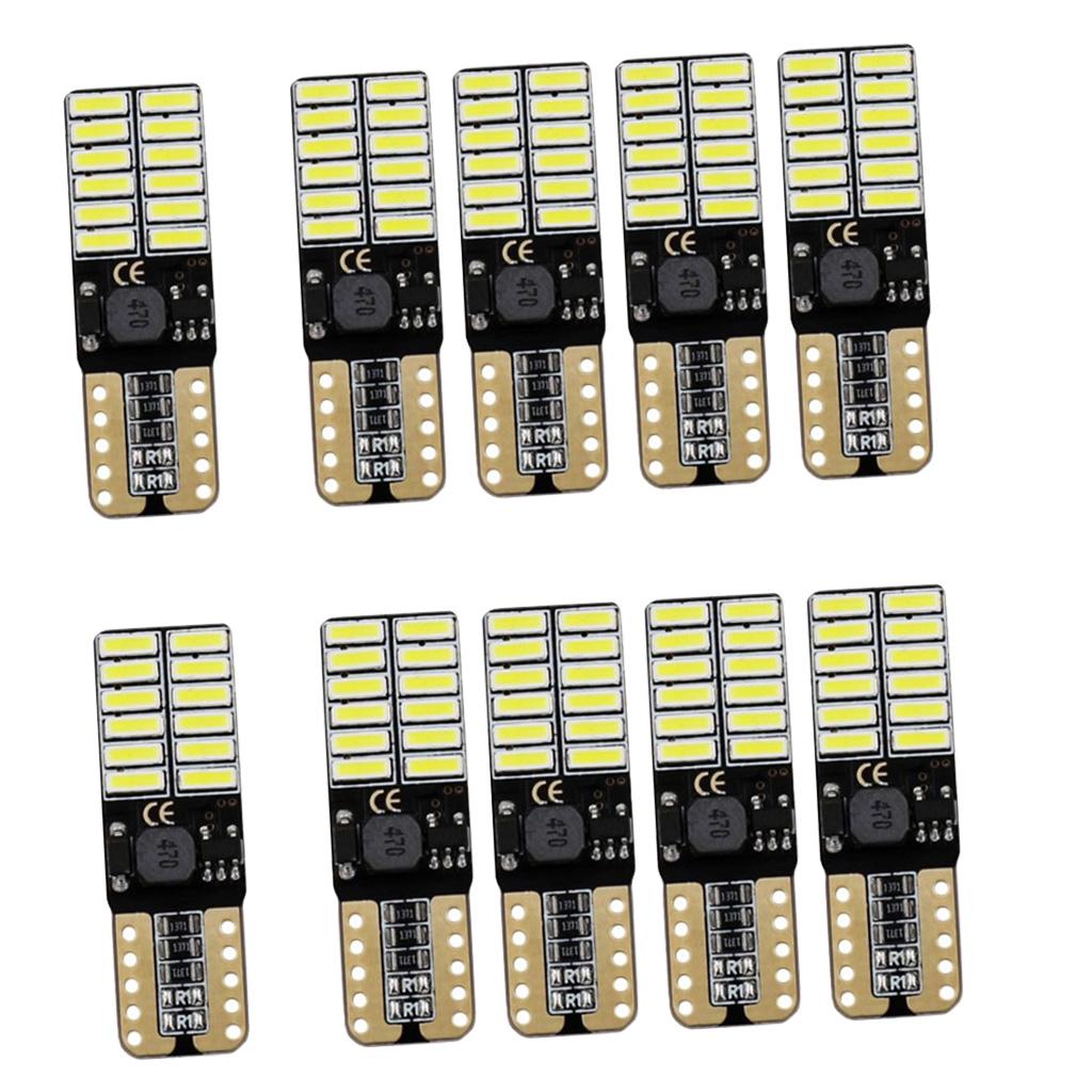 10 Pieces Error Free T10 4014 24SMD LED Wedge Bulb Corner Light