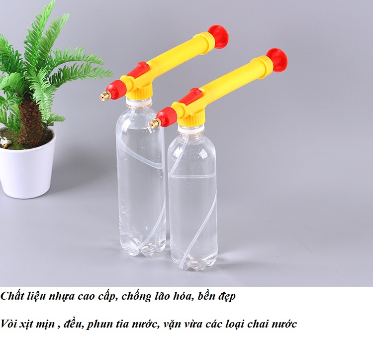 Vòi phun xịt áp lực cao lắp vừa chai nước giải khát dùng tưới cây lau kính